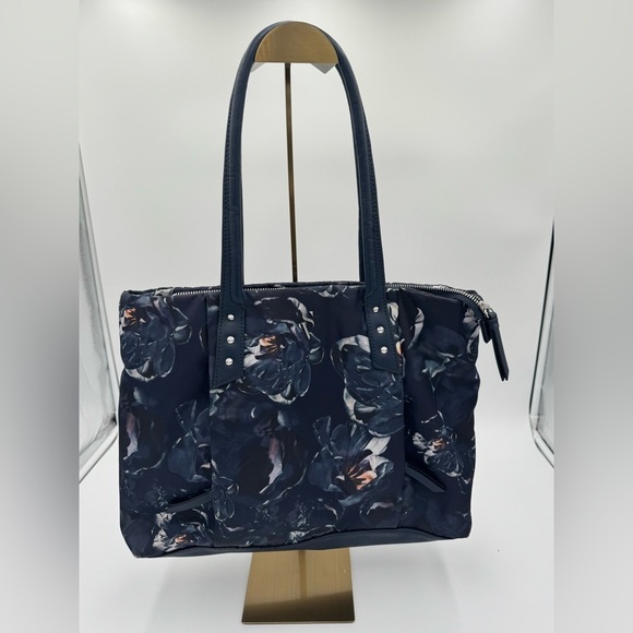 Simply Vera Wang Travel Satchel Blue Floral - Picture 1 of 11